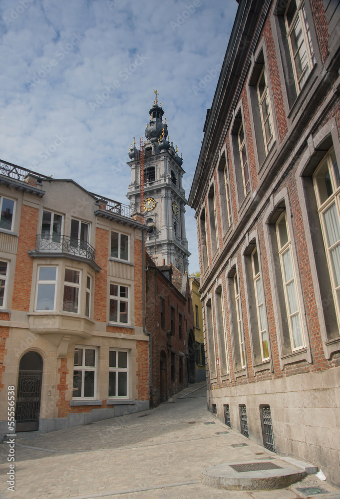 cobbled street in mons belgium