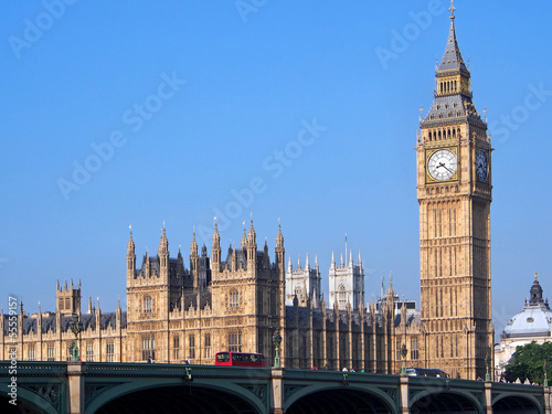 London, Parliament Building and Westminster Bridge,