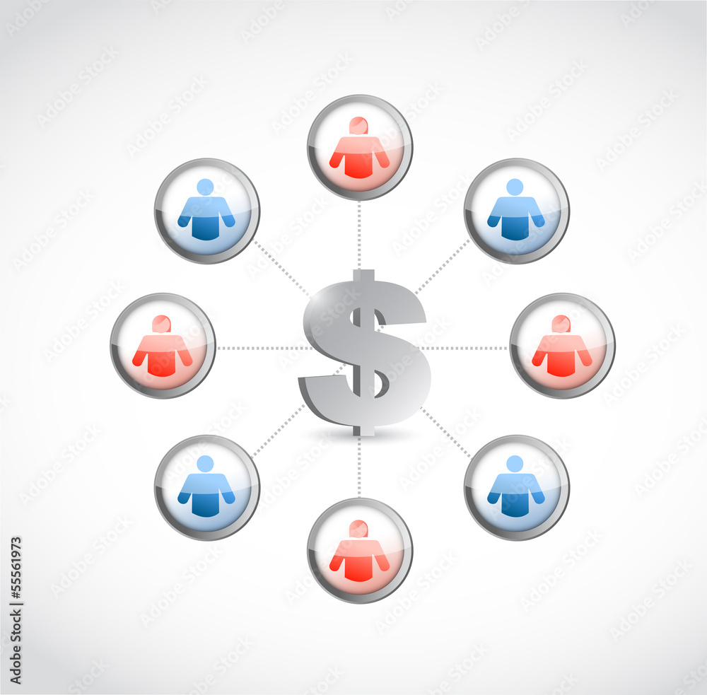 dollar currency. social network illustration dollar currency. social network illustration
