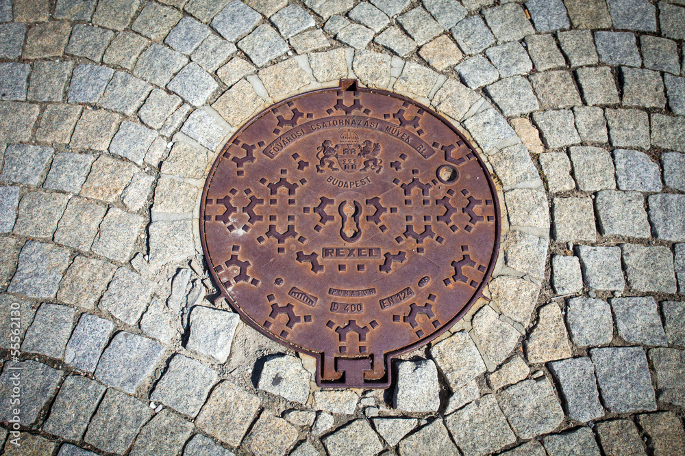 Budapest rusted sewer cap