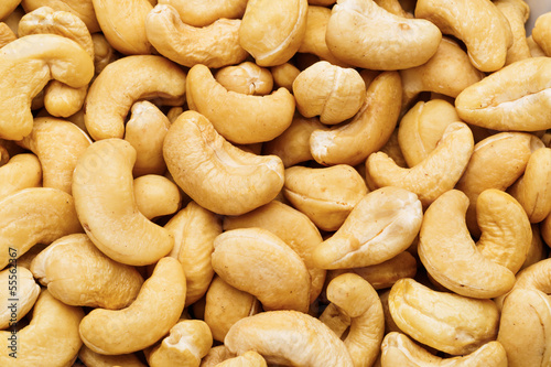 Fresh cashew nuts background