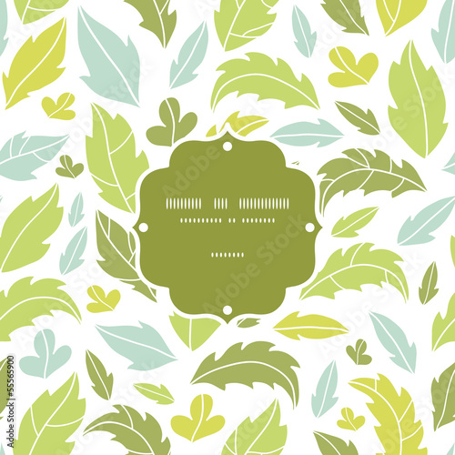 Vector leaves silhouettes frame seamless pattern background with