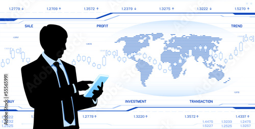 Businessman with tablet PC