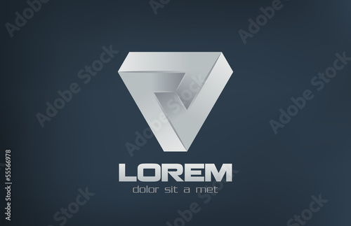 Triangle abstract impossible looped vector logo design
