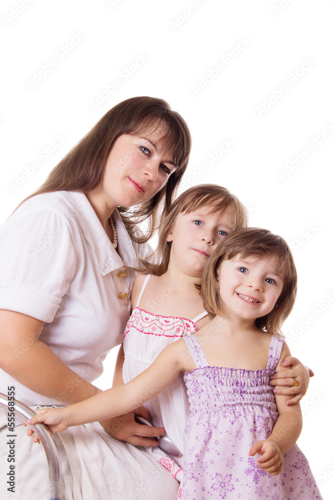 Mother with two little daughters Mother with two little daughters