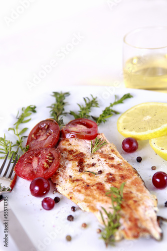 Grilled Salmon with lemon and spices
