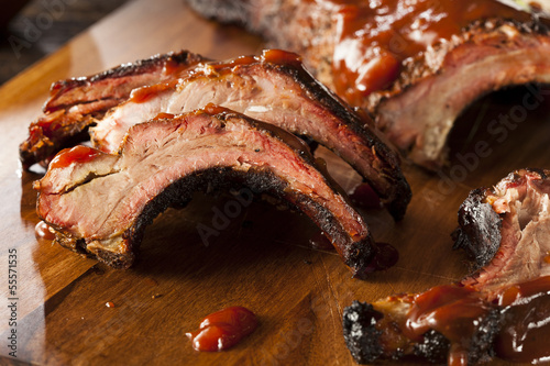 Фотография Smoked Barbecue Pork Spare Ribs
