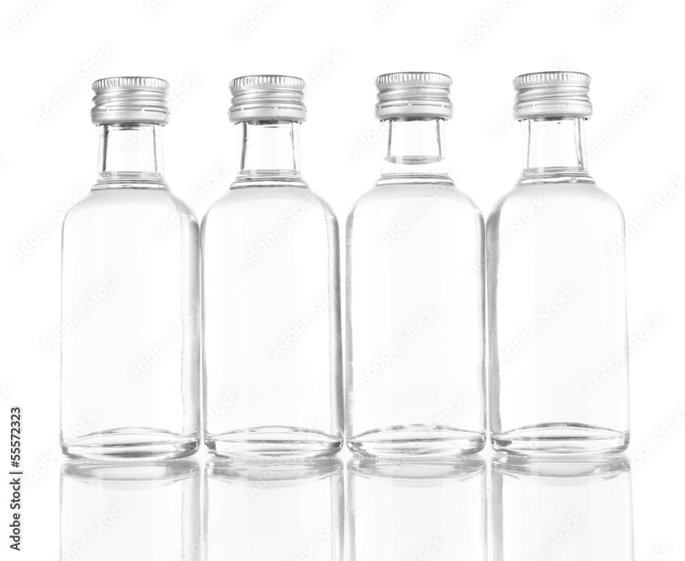 Minibar bottles, isolated on white