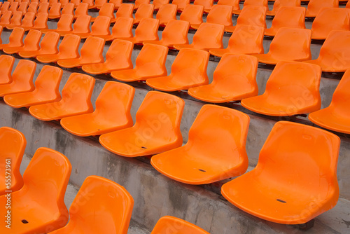 orange seats in a stadium