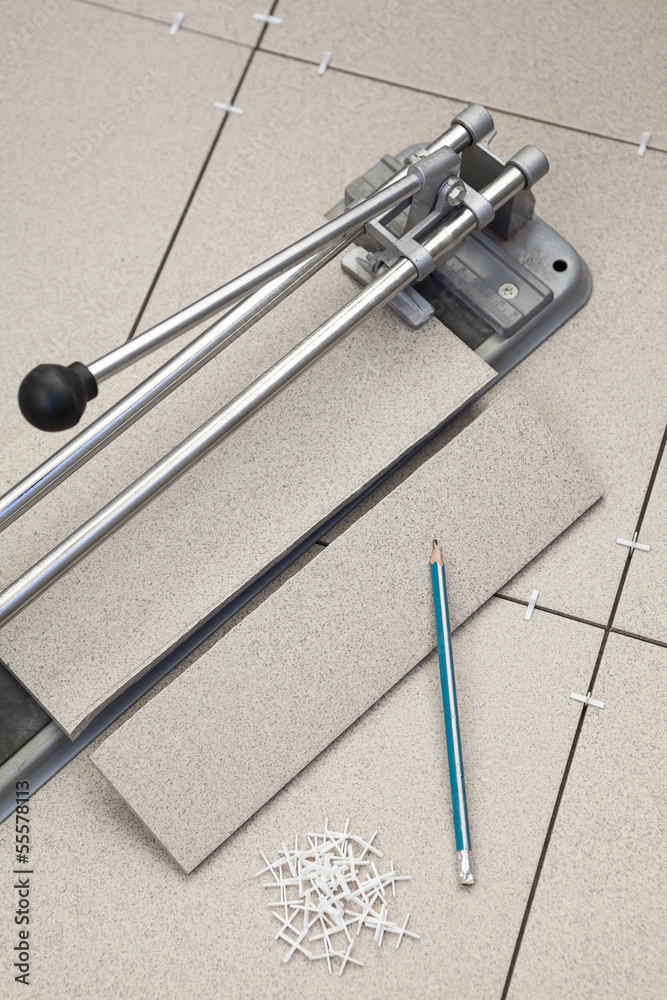Cutting tiles for installing floor