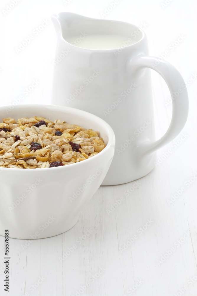 Delicious and healthy muesli cereal Delicious and healthy muesli cereal