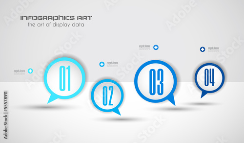 Infographic design template with paper tags.