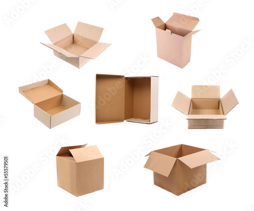Opening variety carton boxes. © indigolotos