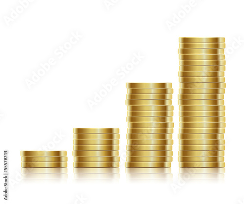 Many gold coins