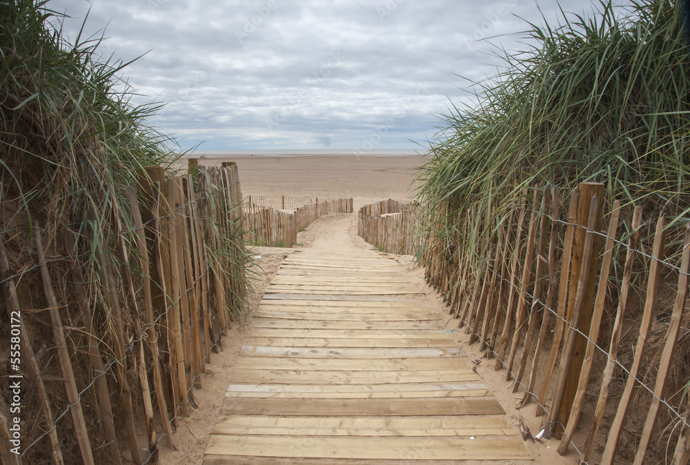 planked walkway to the beach