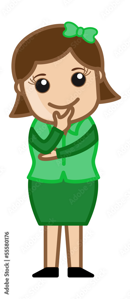 Woman Wondering - Office Corporate Cartoon People Woman Wondering - Office Corporate Cartoon People