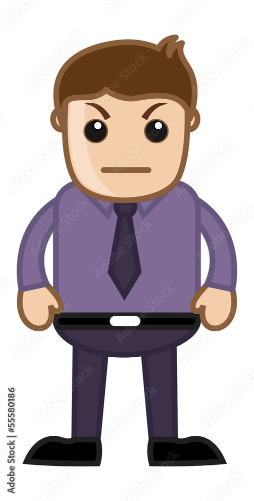 Unhappy Boss - Office Corporate Cartoon People Unhappy Boss - Office Corporate Cartoon People