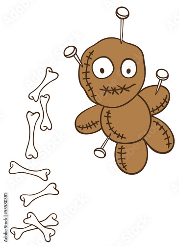 Voodoo Puppe mit Knochen - Halloween Motiv witzig & spooky