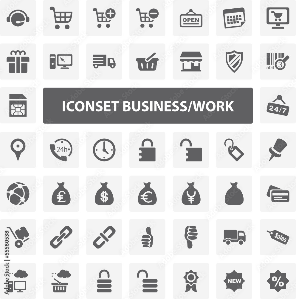 Website Iconset - Business / Work 44 Basic Icons Website Iconset - Business / Work 44 Basic Icons