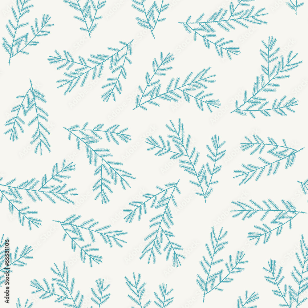 Seamless pattern with blue fir branches Seamless pattern with blue fir branches
