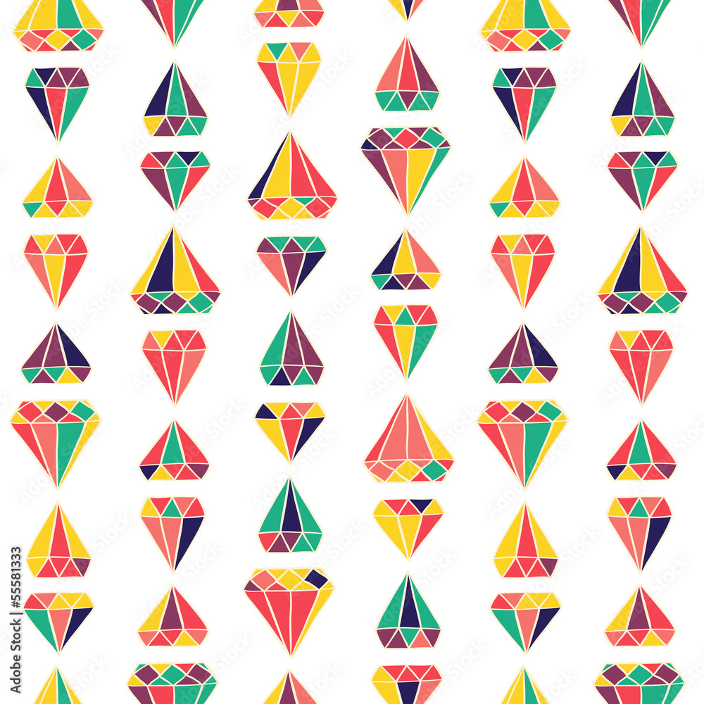 Seamless stylish color gems pattern