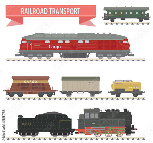 Trains. Railroad set