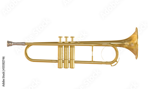 Gold Trumpet Isolated
