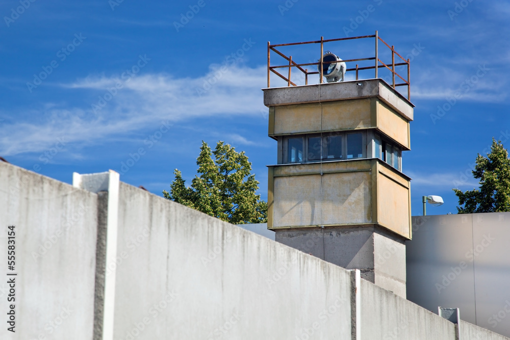 Berlin Wall Memorial, a watchtower in the inner area. Berlin Wall Memorial, a watchtower in the inner area.