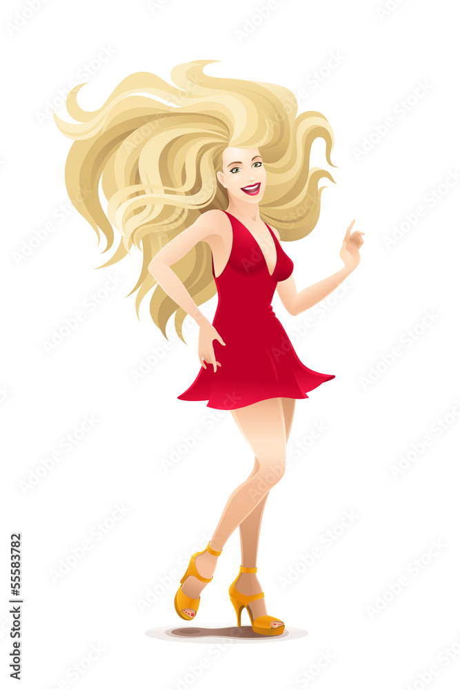 Dancing Girl. Young sexy woman in dance pose on white background Dancing Girl. Young sexy woman in dance pose on white background