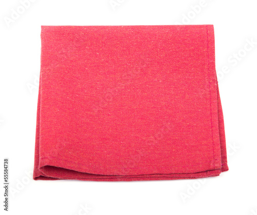 Red textile napkins on a white background
