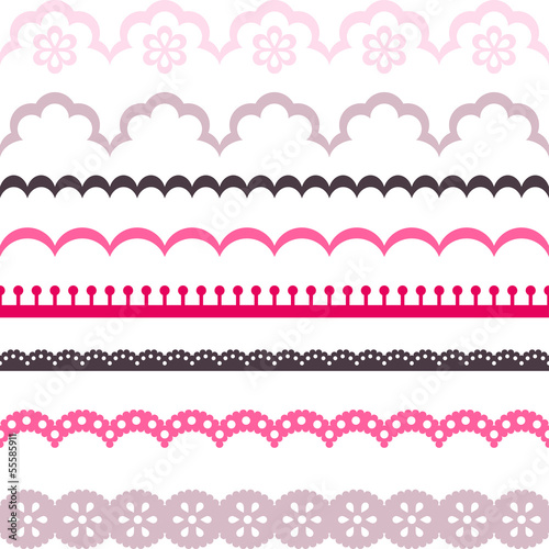 Old lace ribbons, abstract ornament. Vector texture.