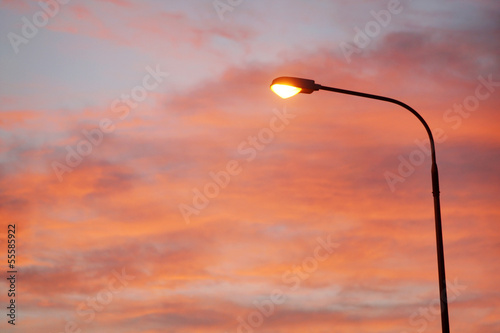 Electric Street lamp at dawn