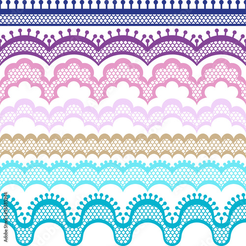 Old lace ribbons, abstract ornament. Vector texture.
