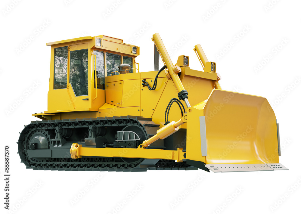 Fototapeta premium Heavy crawler bulldozer isolated