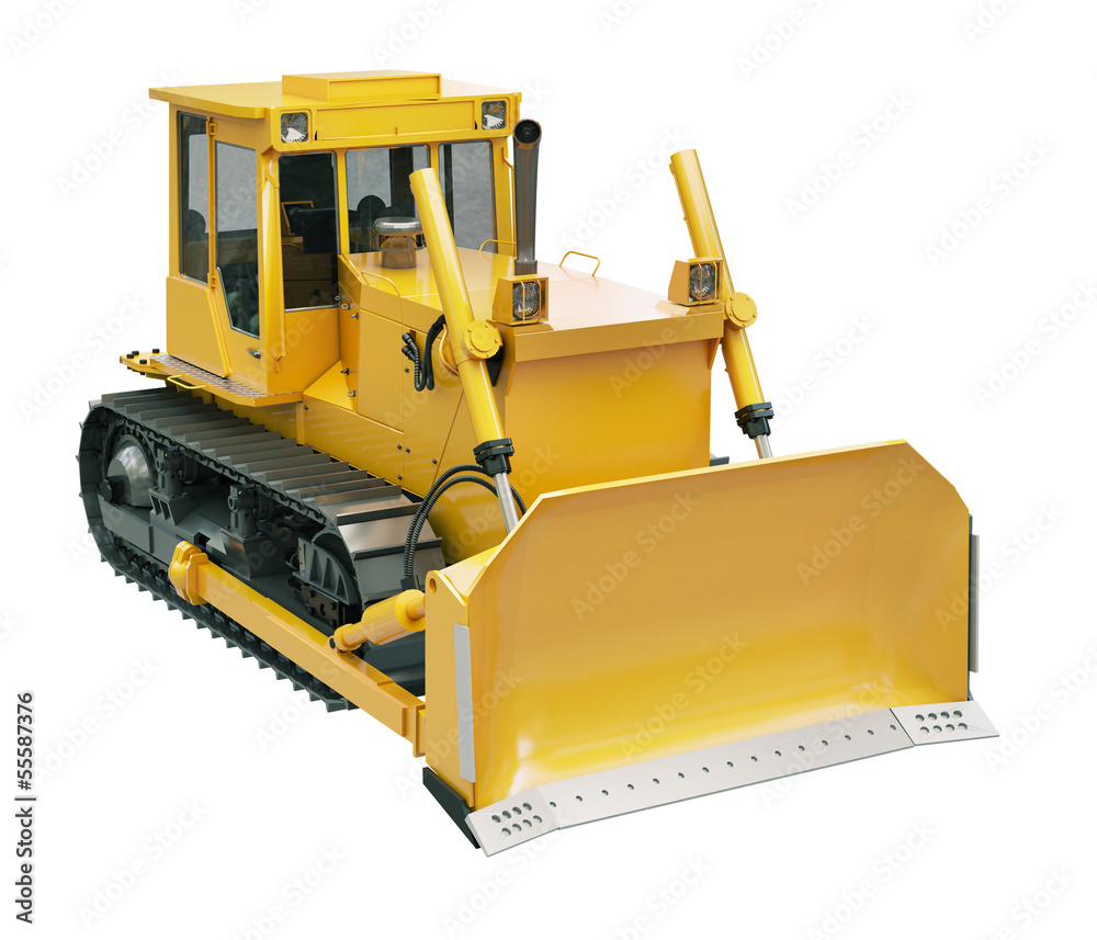 Obraz premium Heavy crawler bulldozer isolated
