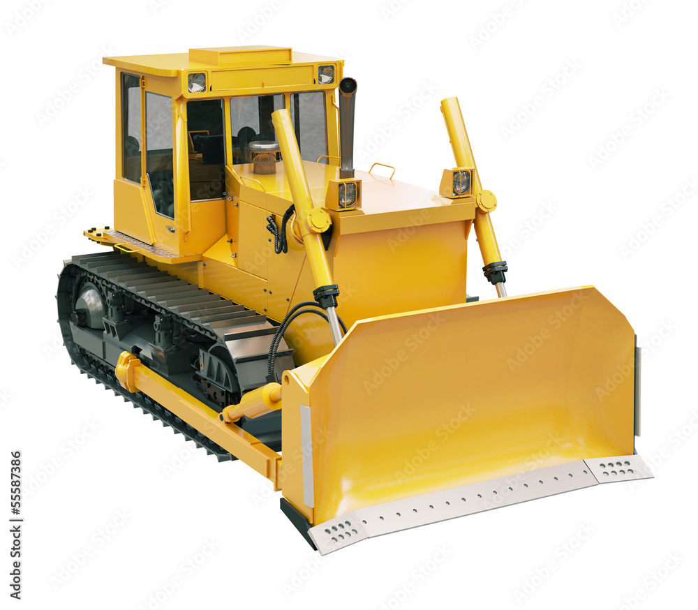 Fototapeta premium Heavy crawler bulldozer isolated