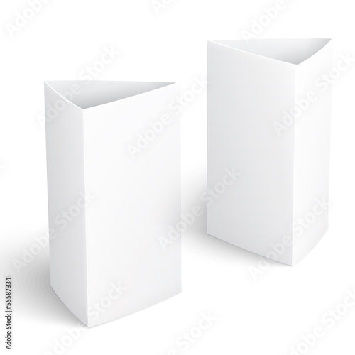 Blank paper vertical triangle cards.