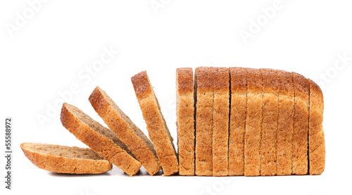 sliced bread isolated on white