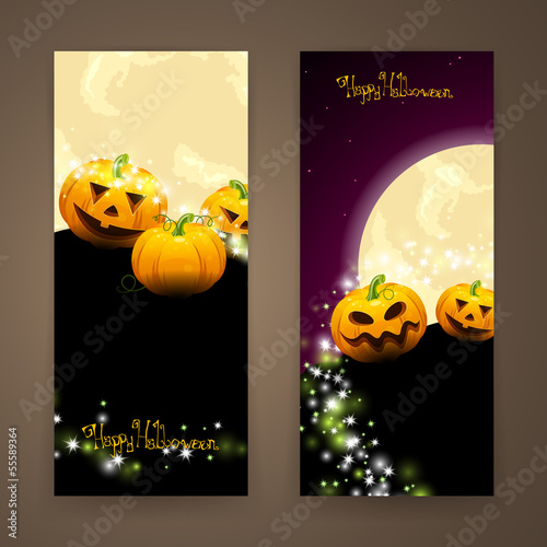 Vector Illustration of Two Halloween Banners