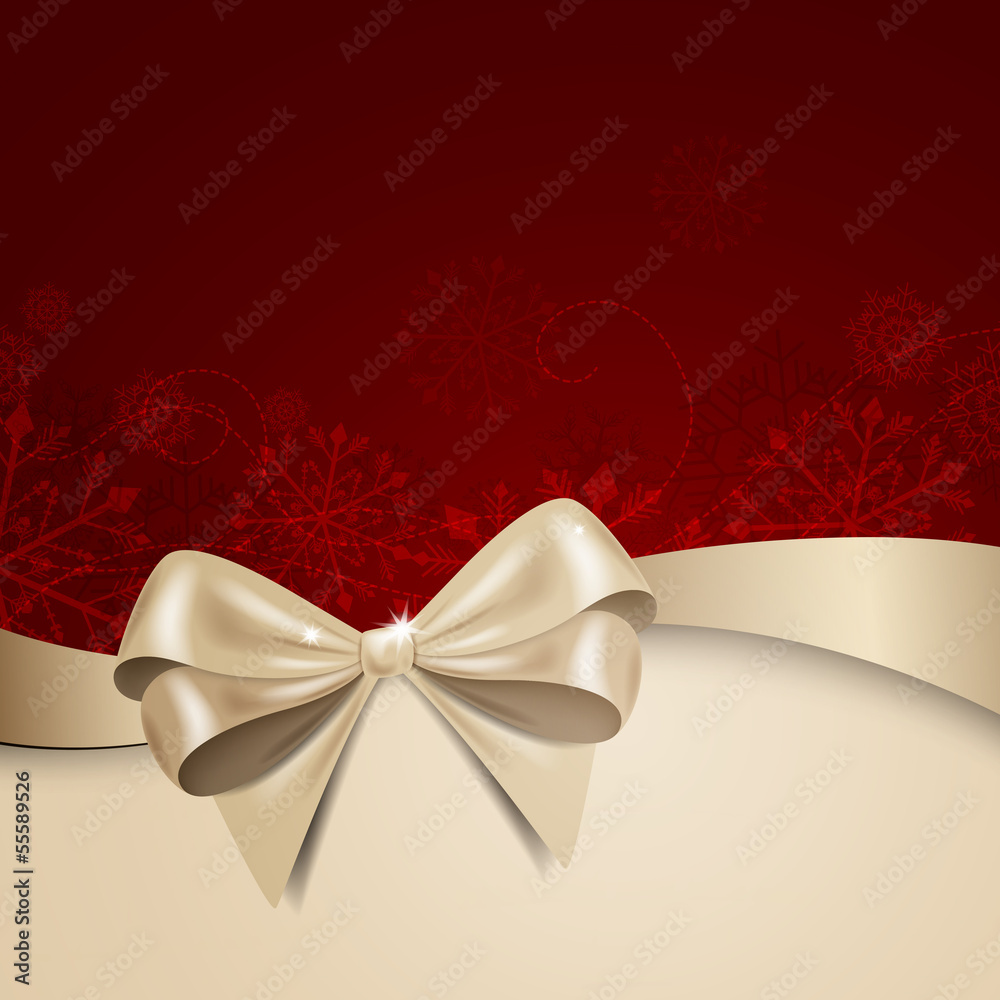 Vector Illustration of a Greeting Card with Bow Vector Illustration of a Greeting Card with Bow