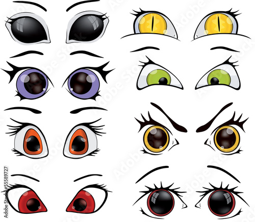 The complete set of the drawn eyes