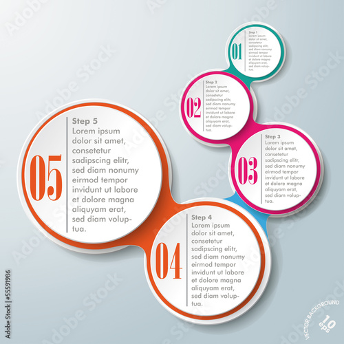 Infographic Design Colored Chains 5 Options