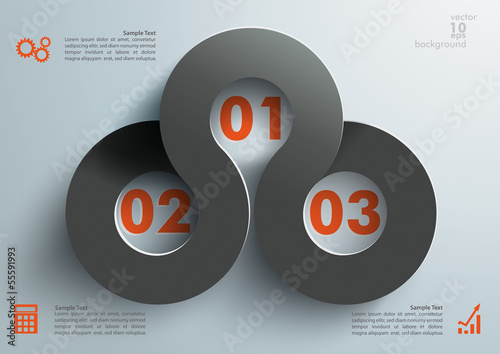 Connected Circles 3 Options Black Orange