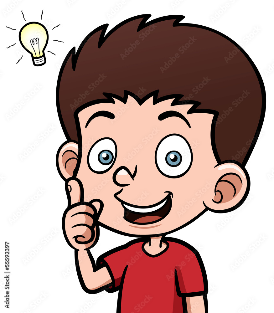 Vector illustration of Boy with a good idea Vector illustration of Boy with a good idea