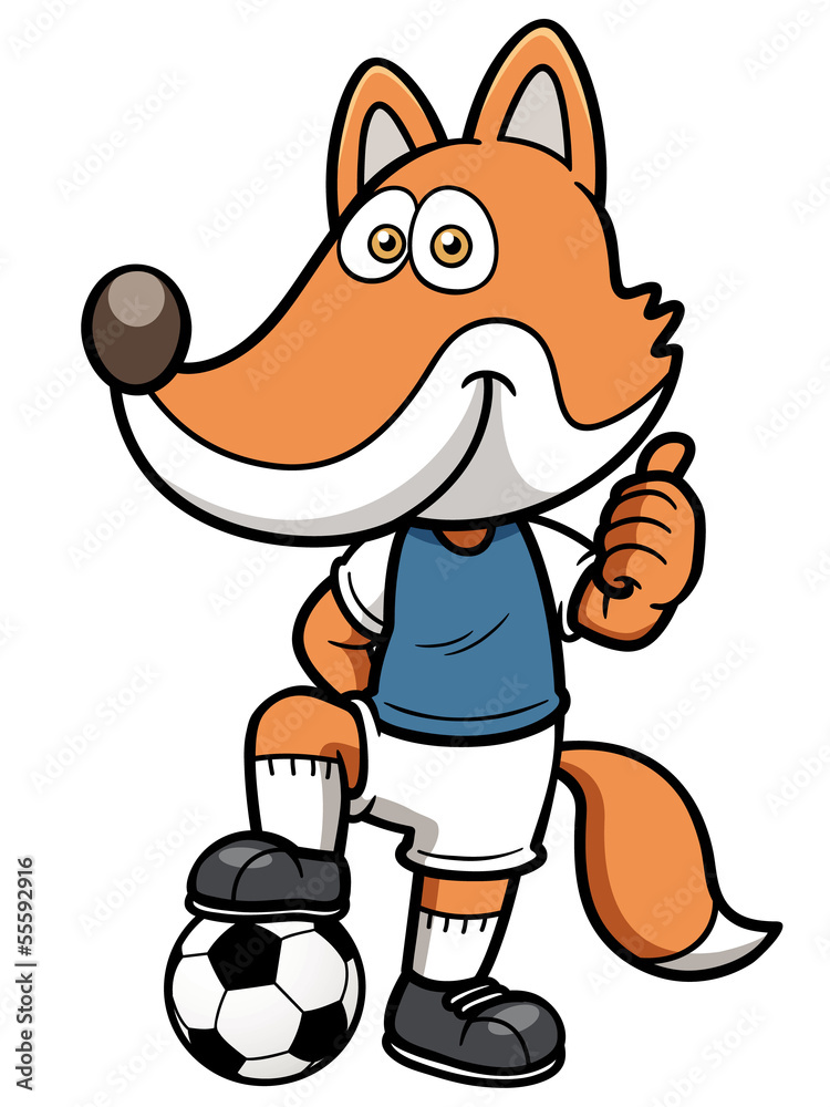 Fototapeta premium Vector illustration of Soccer player fox