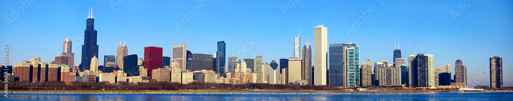 Fototapeta premium Chicago skyline panorama, IL, USA