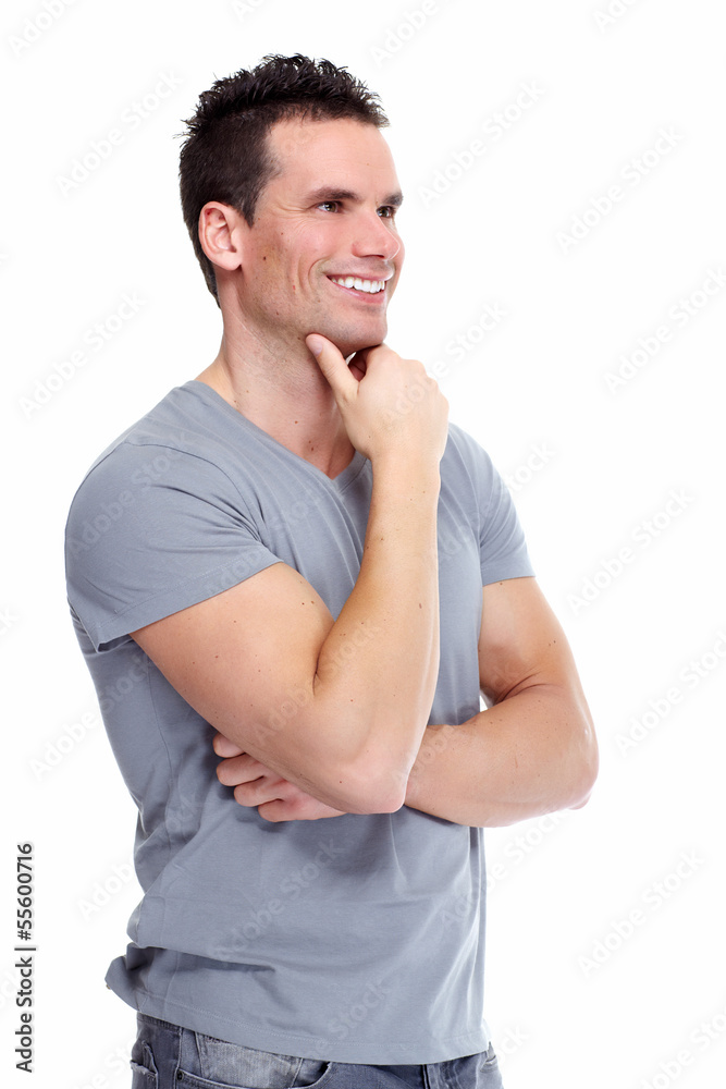 Young man thinking idea. Young man thinking idea.