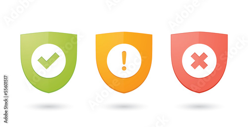 A set of informatic protection shield icons