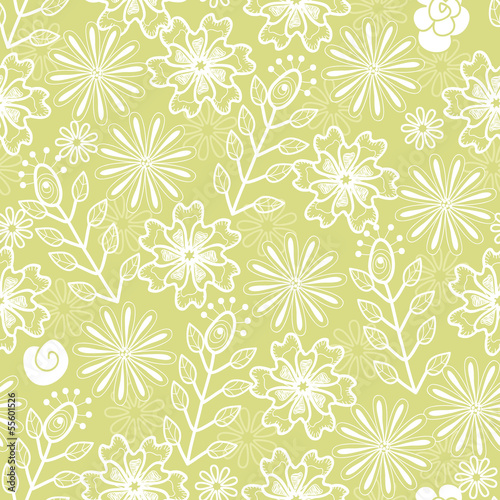 vector seamless green floral background