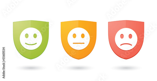 A set of informatic protection shield icons